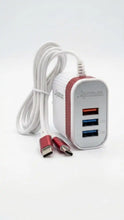 Superlink USB charger adapter with a white body, red trim, and a white cable with USB-C and USB-A connectors