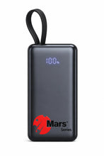 A black Mars Series portable power bank with a built-in carrying loop
