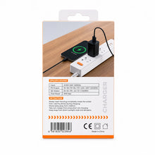 The back of a product packaging card for a wireless charger. 
