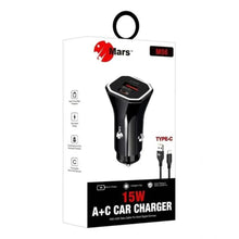 Mars Car Charger 15W With PD + USB Cable M-86