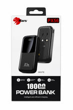 Mars PX56 1800mAh power bank in white packaging, showing the black portable power bank and its charging port