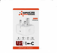 Superlink Modal Premium 20W Power Adapter retail packaging box