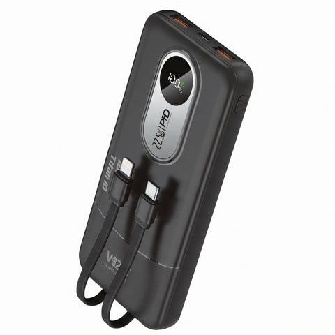 Original Titan 10 VPB-T10 10000mAh Power Bank – 22.5W Quick Charge 3.0 with Dual Built-In Cables