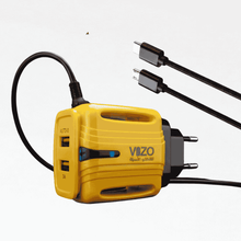 Vizo 3A Color Changing Light Charger – Dual Port Fast Charge + Free Micro USB Cable