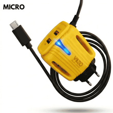 Vizo 3A Color Changing Light Charger – Dual Port Fast Charge + Free Micro USB Cable